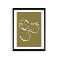 Plakat w ramie 40x50 - Podróżne Barwy - figi, minimalistyczny styl - rama czarna