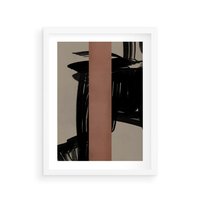 Plakat w ramie 40x50 - Niezwykłe Przeobrażenia - abstrakcja, czarne splatane linie - rama biała