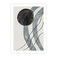 Plakat bez ramy 30x40 - Abstrakcyjne Kształty w Szarościach - abstrakcja, akwarelowe plamy