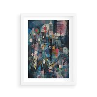 Plakat w ramie 30x40 - Rozbijając Granice Kreatywności - abstrakcyjny obraz, sztuka abstrakcji - rama biała