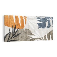 Obraz na płótnie 100x50 - Oddechy ciszy i ruchu - rzut liści palmy, monstery