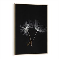 Obraz w ramie 80x120 - Delikatność Wiatru - dmuchawce, makro - rama drewno