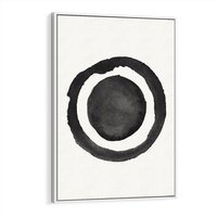 Obraz w ramie 50x70 - Bezgraniczne Widoki - abstrakcyjne plamy okręgi, akwarelowe - rama biała