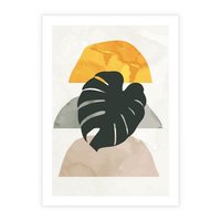 Plakat bez ramy 21x30 - Monstera i Boho Elementy - grafika, boho klimat
