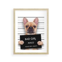 Plakat w ramie 40x50 - przyjaciel na zawsze - pies, piesek - rama drewno