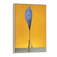 Obraz w ramie 80x120 - Niebiańskie liście - liść, liście - rama drewno