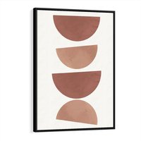 Obraz w ramie 70x100 - Abstrakcyjne Widzenia - abstrakcyjne geometryczne kształty, odcienie brązu i beżu - rama czarna