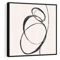 Obraz w ramie 50x50 - Modernistyczne Refleksje - abstrakcyjne szkicowane linie, minimalizm - rama czarna