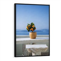 Obraz w ramie 70x100 - Uroki Santorini - Santorini, Grecja - rama czarna