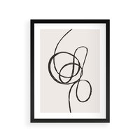 Plakat w ramie 50x70 - Migotliwa Kreatywność - abstrakcyjne szkicowane linie, minimalizm - rama czarna