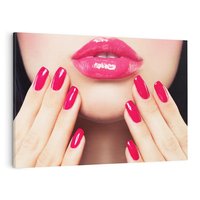 Obraz na płótnie 120x80 - Wyrażenie Piękna - paznokcie, usta
