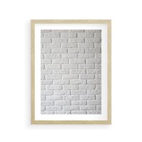 Plakat w ramie 50x70 - Wymiarowa Struktura - ściana, cegła - rama drewno