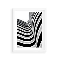 Plakat w ramie 40x50 - Nowoczesność w Monochromii - nowoczesna architektura, czarno białe zdjęcie - rama biała