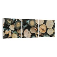 Obraz na płótnie 120x40 - Bliskość Natury - drewno, las