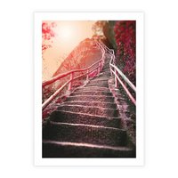 Plakat bez ramy 40x50 - Schody prowadzące do nieznanych ścieżek - schody, ścieżka