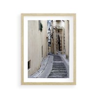 Plakat w ramie 50x70 - Uroki Włoskiej Uliczki - włoska, uliczka - rama drewno
