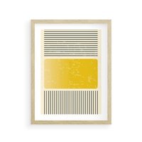 Plakat w ramie 50x70 - Geometryczna Harmonia - geometria, nowoczesny plakat - rama drewno
