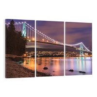 Obraz na płótnie 120x80 - Most nocą w Kanadzie - Kanada, most