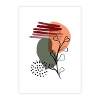 Plakat bez ramy 21x30 - Przenikające Widzenia - abstrakcyjna sztuka, liście