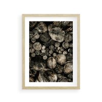 Plakat w ramie 40x50 - Stos Drewna - kłody drewna, pociete drweno - rama drewno