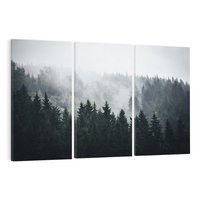 Obraz na płótnie 120x80 - Las w górach: mistyczna mgła - las, góry