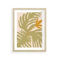Plakat w ramie 50x70 - Konturem Zmiękczane - minimalistyczny obraz, nowoczesny - rama drewno