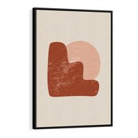 Obraz w ramie 50x70 - Przenikanie Granic - nowoczesny plakat, abstrakcyjne kształty - rama czarna