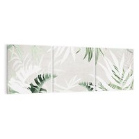 Obraz na płótnie 90x30 - Zielony Raj - monstera, palmy