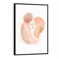 Obraz w ramie 70x100 - Impresje Przenikających Form - abstrakcyjne akwarelowe plamy, minimalizm - rama czarna