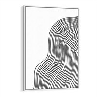Obraz w ramie 50x70 - Refrakcje Przestrzeni - mnimalistyczna forma, czarne linie - rama biała