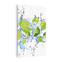 Obraz na płótnie 70x100 - Świeżość limonki i błękity wody - limonka, woda