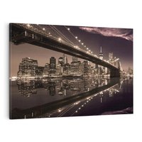 Obraz na płótnie 100x70 - Most na nocnym horyzoncie - most, noc