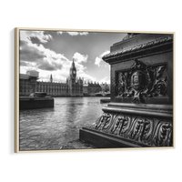 Obraz w ramie 120x80 - Pejzaż kruchości i siły - Londyn, Tamiza - rama drewno