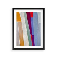 Plakat w ramie 50x70 - Księga Ukrytych Odbić - abstrakcyjne dziwne kształty, olejny obraz - rama czarna