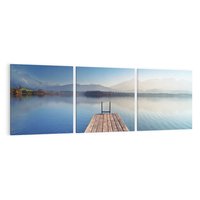 Obraz na płótnie 150x50 - Alpy: jezioro i malownicze molo - Alpy, jezioro