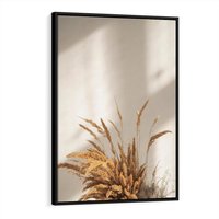 Obraz w ramie 50x70 - mpresyjne układy traw - boho, trawy - rama czarna