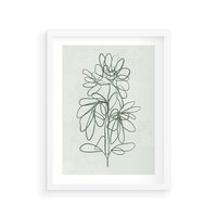 Plakat w ramie 40x50 - Spokojne Poddanie Naturze - zielony plakat, roślinne inspiracje - rama biała