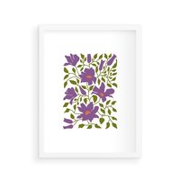 Plakat w ramie 50x70 - Rozmyte Granice - kwiaty, kompozycja - rama biała