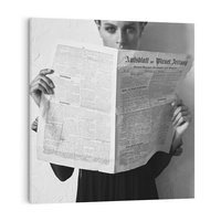 Obraz na płótnie 80x80 - Nowe Wiadomości - retro zdjęcie, czarno białe