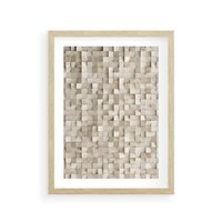 Plakat w ramie 50x70 - Geometryczne 3D: Abstrakcyjna Harmonia - geometryczne, 3D - rama drewno