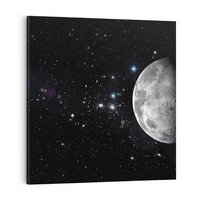 Obraz na płótnie 60x60 - spotkanie z gwiazdami - księżyc, gwiazdy