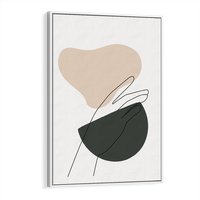 Obraz w ramie 80x120 - Rozkwitająca Opowieść - szkic jedną linią, one lone - rama biała