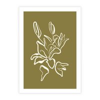 Plakat bez ramy 21x30 - Przenikające Barwy - abstrakcyjna roślina, kwiaty