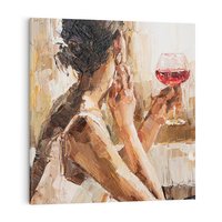 Obraz na płótnie 70x70 - Wibracje - portret, kobieta