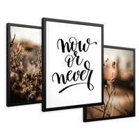 Zestaw obrazy w ramie 40x50 galeria - Boho, cytat, motywacja, trawy - rama czarna
