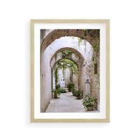 Plakat w ramie 40x50 - Urokliwa Zaułek - klimatyczna, uliczka - rama drewno