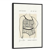 Obraz w ramie 50x70 - Spojrzenia Wewnętrznych Widoków - nowoczesna sztuka kobieca, plakat - rama czarna