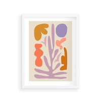 Plakat w ramie 30x40 - Przenikająca Harmonia - abstrakcyjny obraz, pastelowe kolory - rama biała