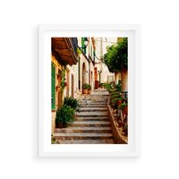 Plakat w ramie 40x50 - Uroczysta perspektywa uliczki - uliczka, perspektywa - rama biała