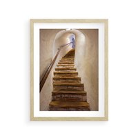 Plakat w ramie 50x70 - Schody Wymiarów - schody, tunel - rama drewno